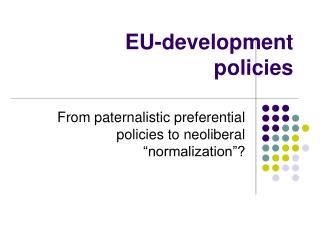 EU-development policies