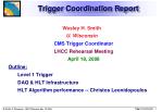 Trigger Coordination Report - slide 1