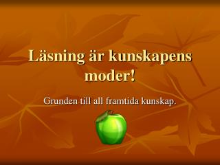 l sning r kunskapens moder