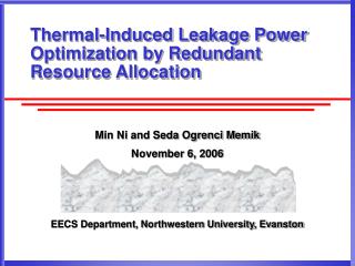 Thermal-Induced Leakage Power Optimization by Redundant Resource Allocation