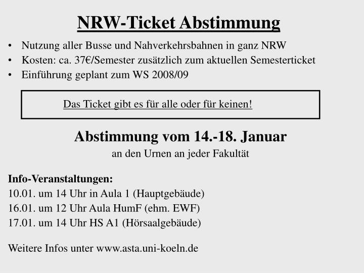 nrw ticket abstimmung