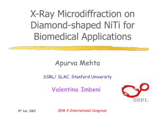 X-Ray Microdiffraction on Diamond-shaped NiTi for Biomedical Applications