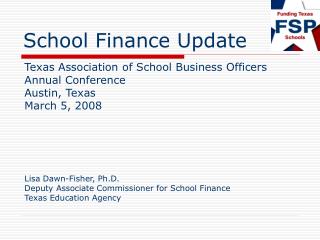 School Finance Update