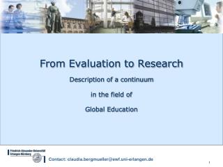 From Evaluation to Research Description of a continuum in the field of Global Education