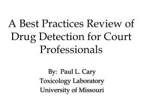 A Best Practices Review of Drug Detection for Court Professionals