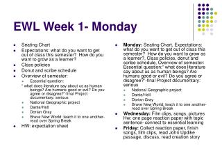 EWL Week 1- Monday