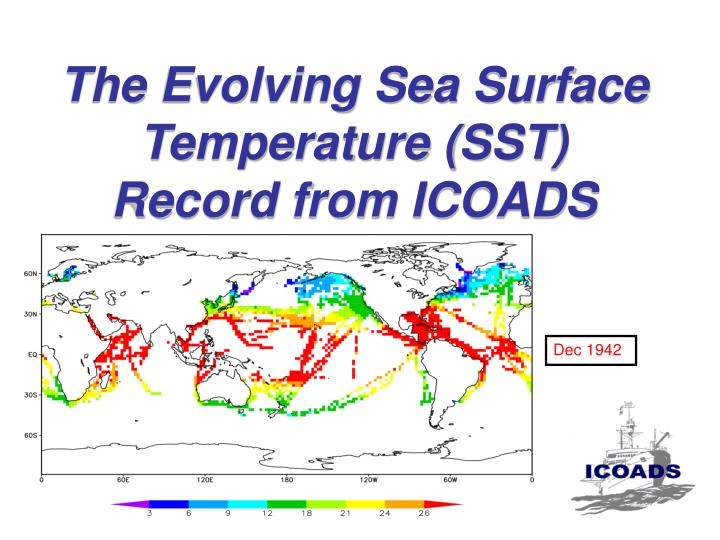 the evolving sea surface temperature sst record from icoads