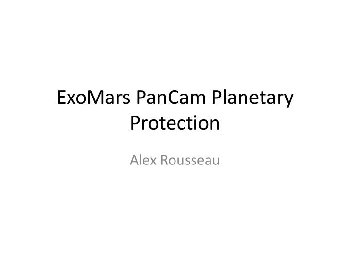 exomars pancam planetary protection