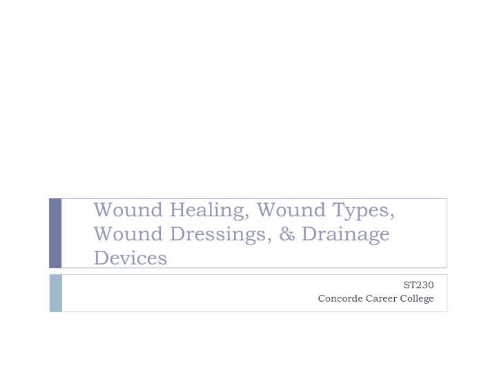 wound healing wound types wound dressings drainage devices