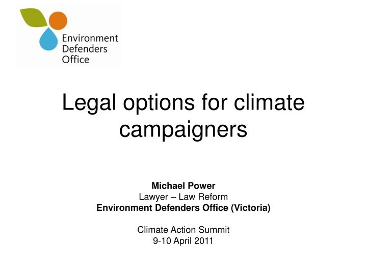 legal options for climate campaigners