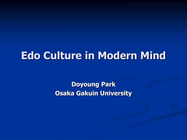 edo culture in modern mind