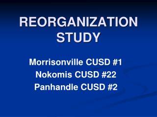 REORGANIZATION STUDY