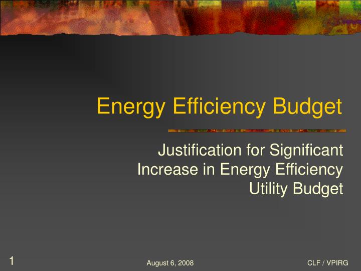 energy efficiency budget