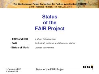 Status of the FAIR Project