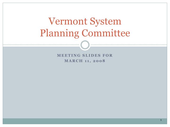 vermont system planning committee