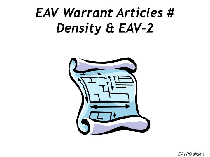 eav warrant articles density eav 2