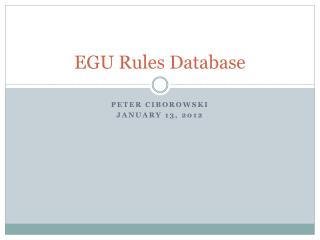 EGU Rules Database