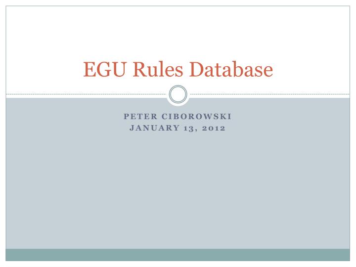 egu rules database