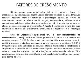 fatores de crescimento