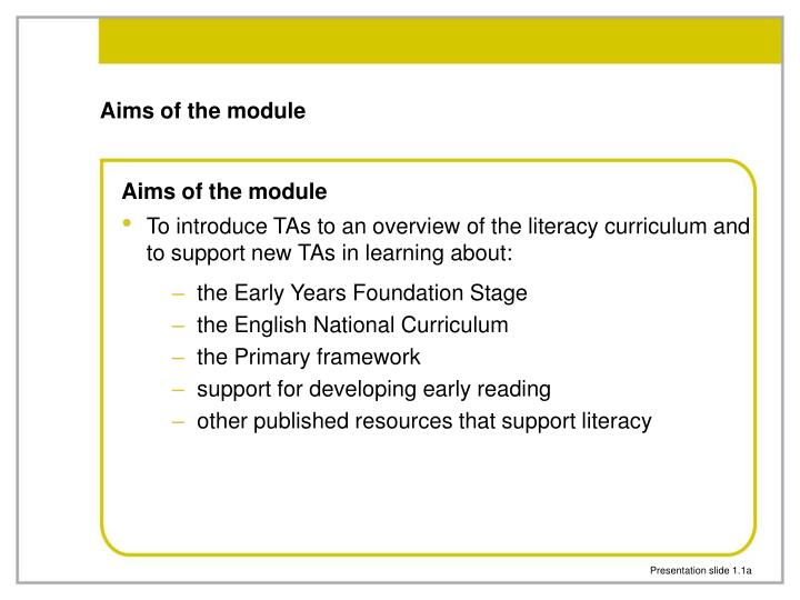 aims of the module