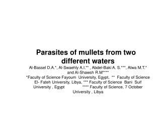 Parasites of mullets from two different waters