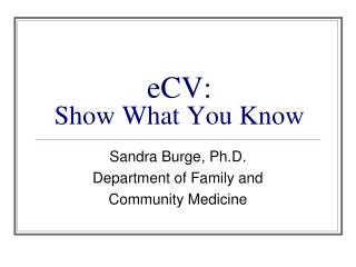 eCV: Show What You Know