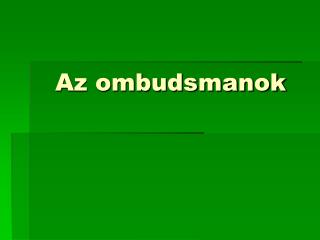 Az ombudsmanok