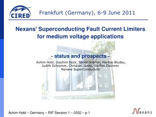 Nexans' Superconducting Fault Current Limiters for medium voltage applications