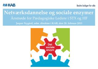 netv rksdannelse og sociale enzymer
