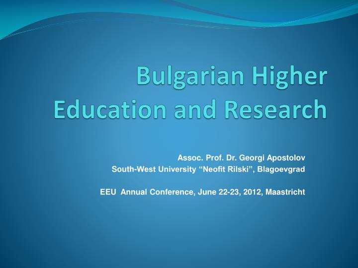 bulgarian higher education and research