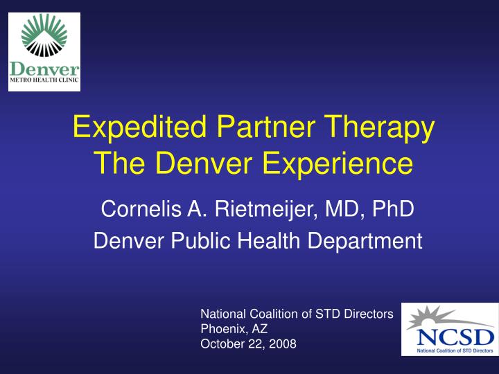 expedited partner therapy the denver experience