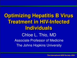 Optimizing Hepatitis B Virus Treatment in HIV-Infected Individuals