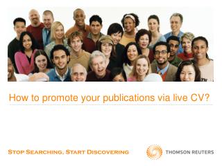 How to promote your publications via live CV?