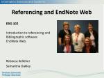 Referencing and EndNote Web - slide 1