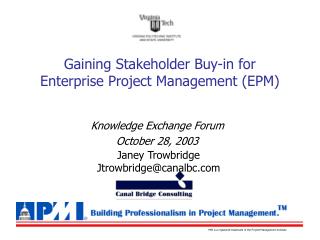 Gaining Stakeholder Buy-in for Enterprise Project Management (EPM)