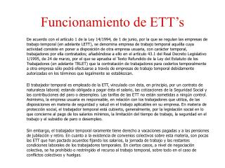 funcionamiento de ett s