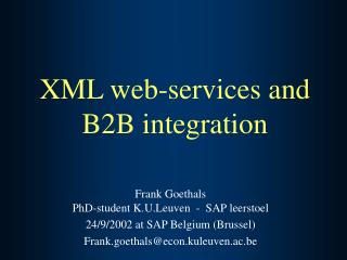 XML web-services and B2B integration