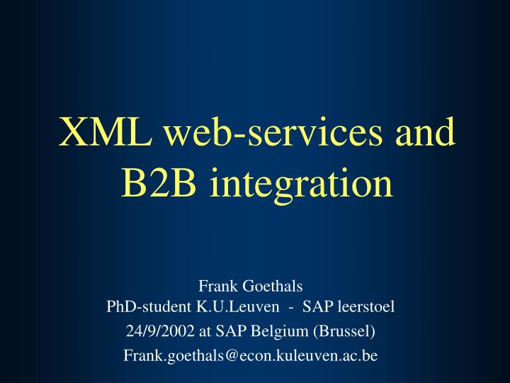 xml web services and b2b integration