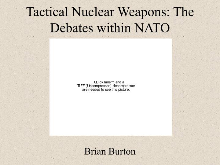 tactical nuclear weapons the debates within nato