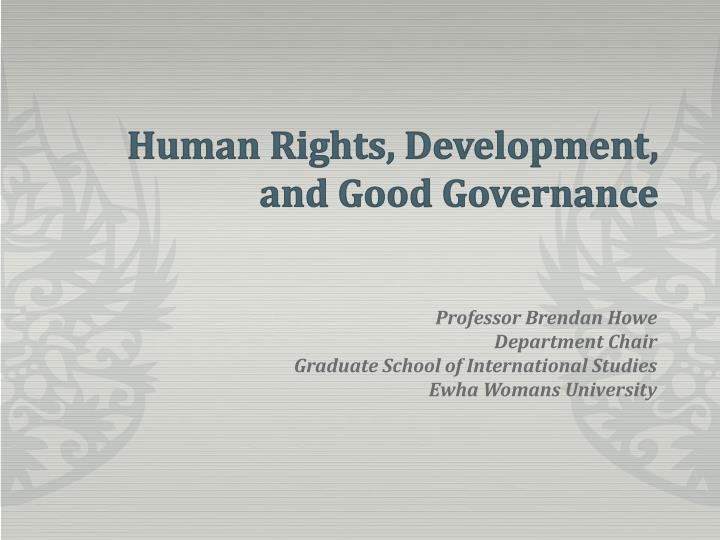 human rights development and good governance