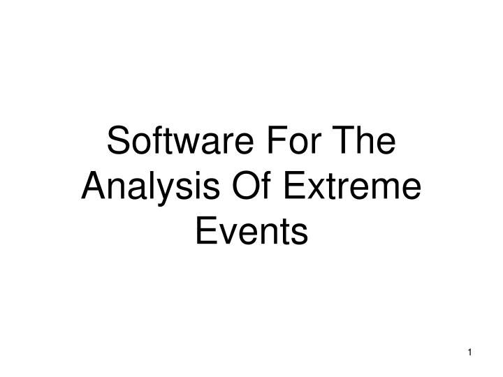 software for the analysis of extreme events