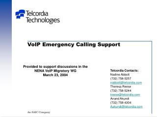 VoIP Emergency Calling Support