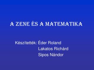a zene s a matematika