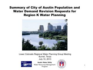 Austin Water Utility Water Resources Management Program