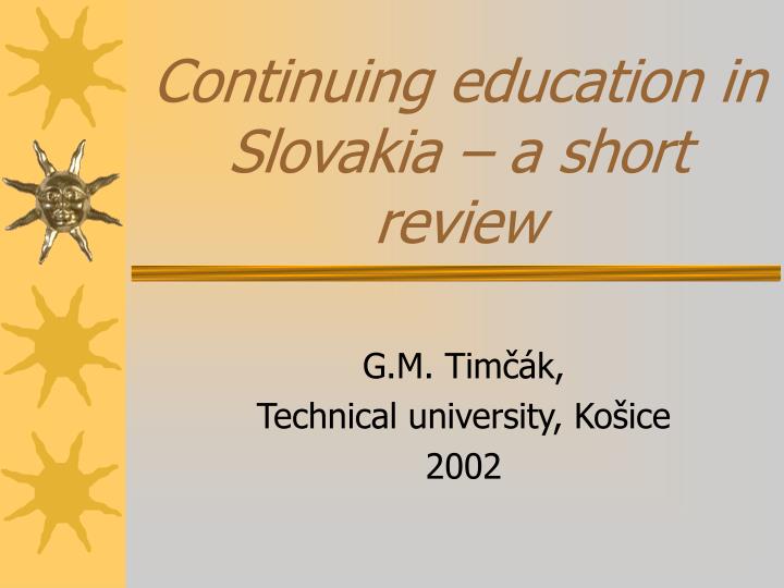 continuing education in slovakia a short review