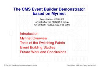 The CMS Event Builder Demonstrator based on Myrinet