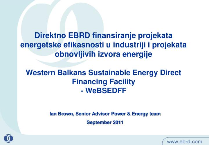 ian brown senior advisor power energy team september 2011
