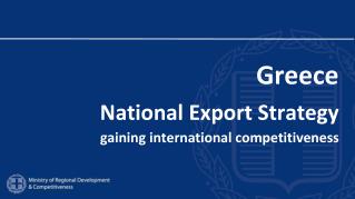 Greece National Export Strategy gaining international competitiveness