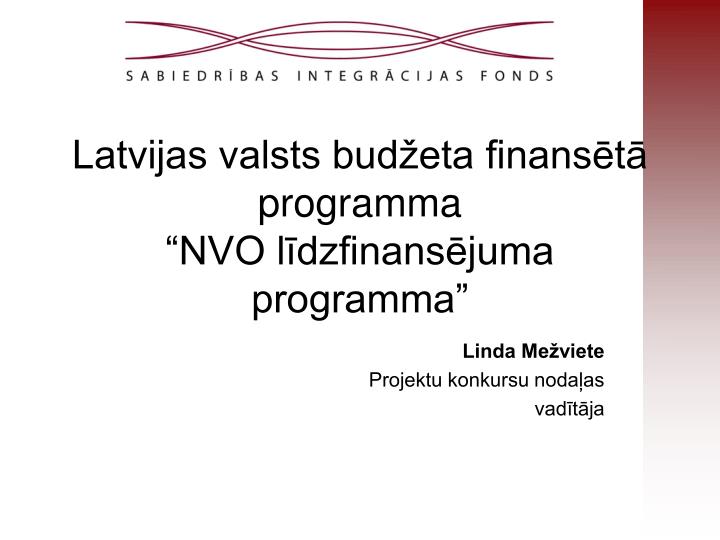 latvijas valsts bud eta finans t programma nvo l dzfinans juma programma