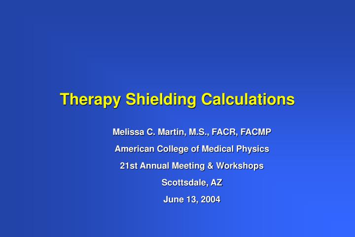 therapy shielding calculations